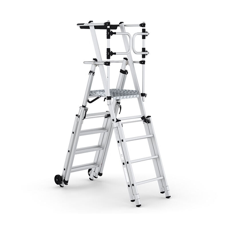 Folding Telescopic Large Platform Step with Safety Gates