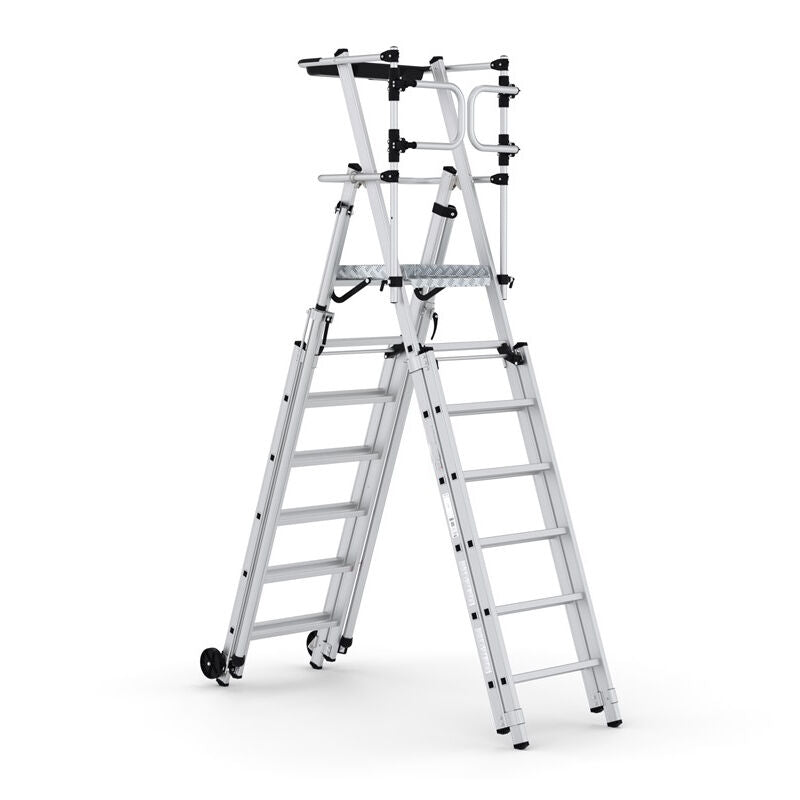 Folding Telescopic Large Platform Step with Safety Gates