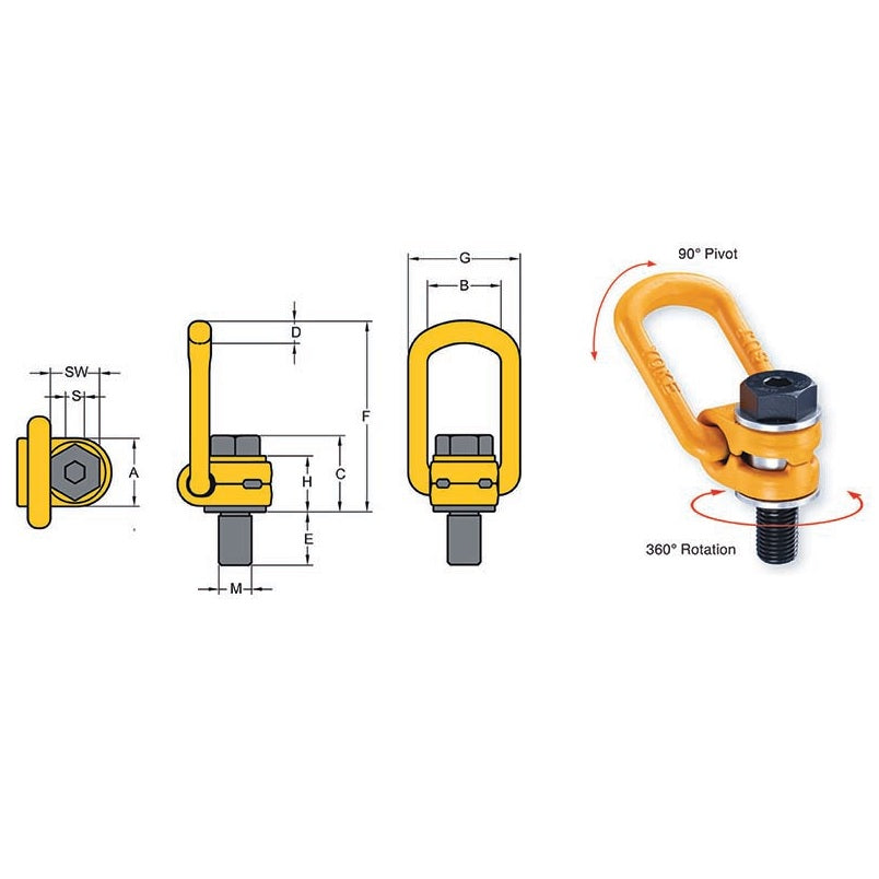 YOKE Type 211 Swivel Hoist Ring