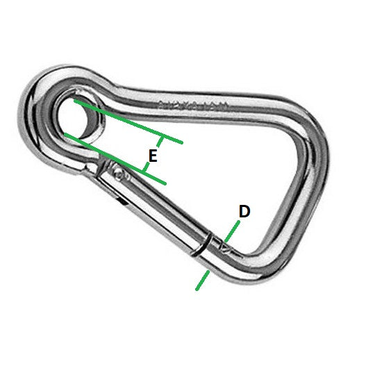 Asymmetric Carbine Hook with Eyelet ¦ Stainless Steel