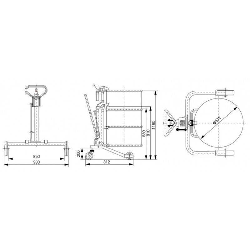 Hydraulic Drum Truck ¦ Ride On Drum Truck