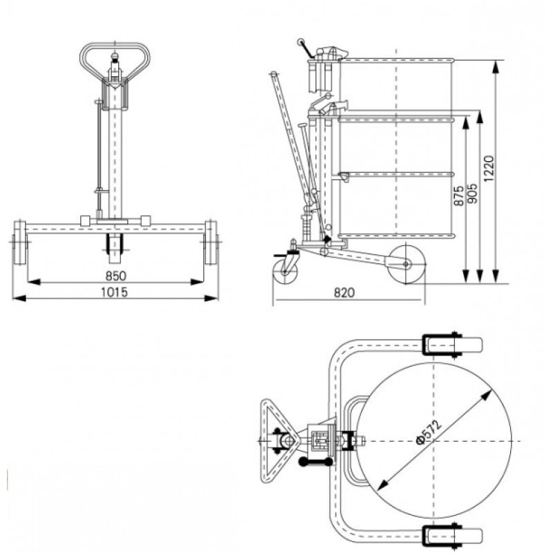 Hydraulic Straddle Leg Drum Truck