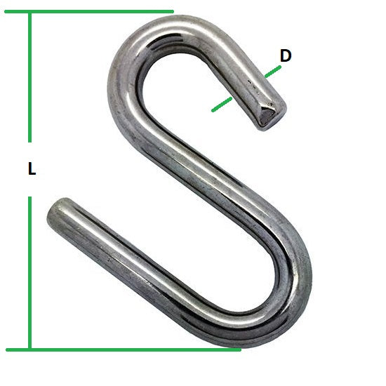 Long Arm 'S' Hook ¦ Stainless Steel