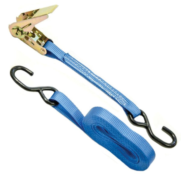 25mm ratchet strap s hook blue