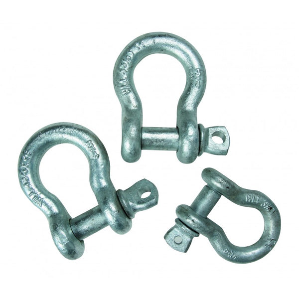 Galvanised screw pin bow shackles