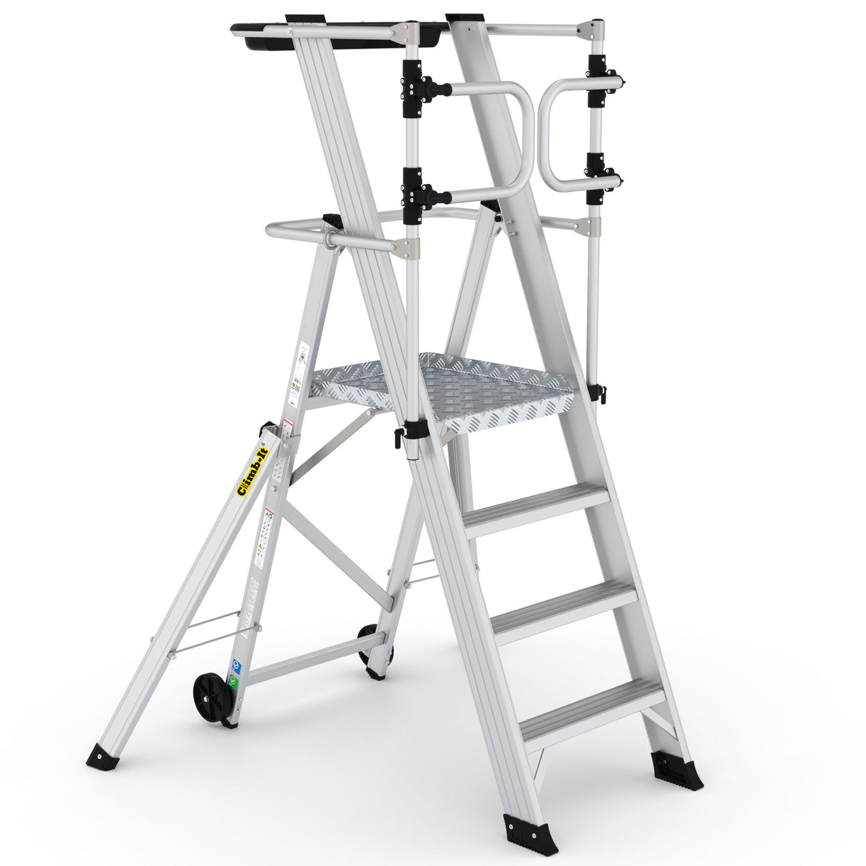Large Platform Folding Steps with Safety Gates