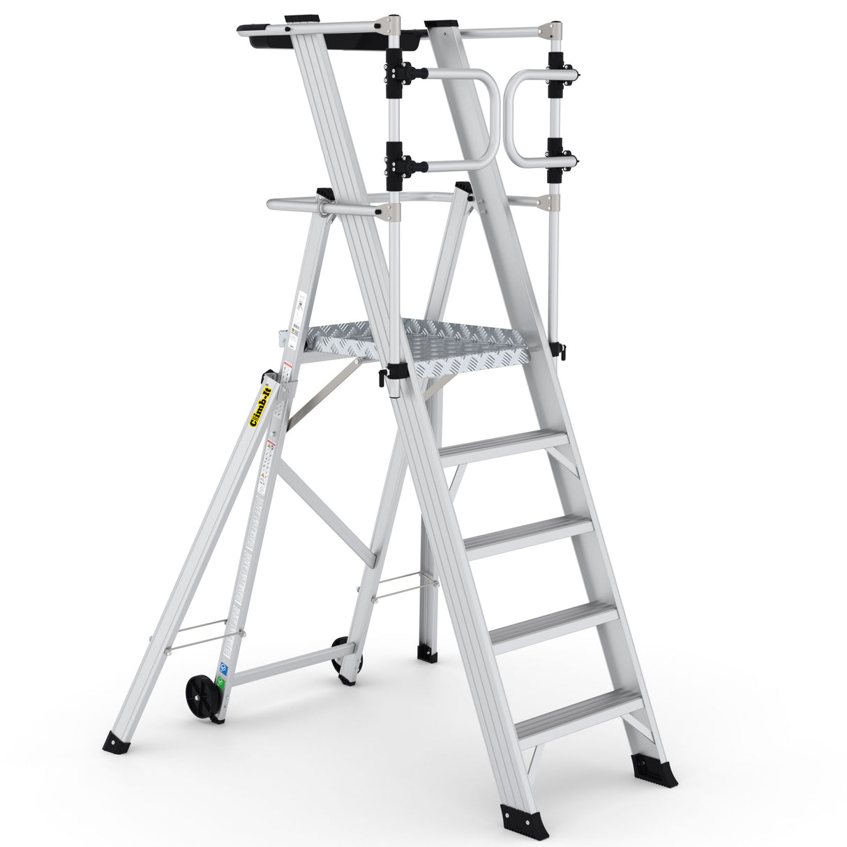 Large Platform Folding Steps with Safety Gates