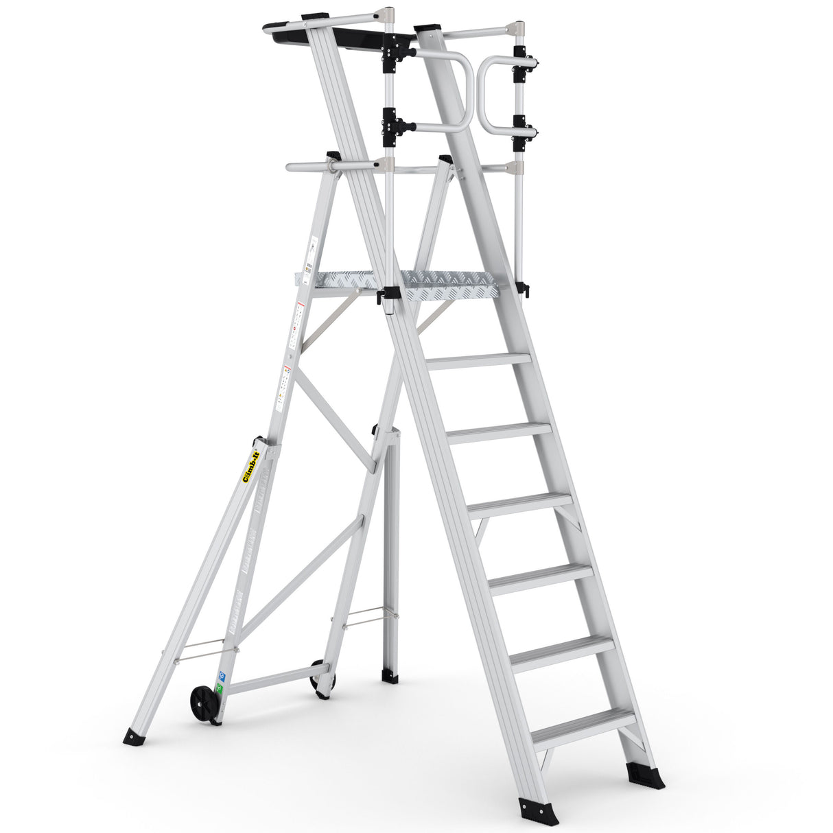 Large Platform Folding Steps with Safety Gates