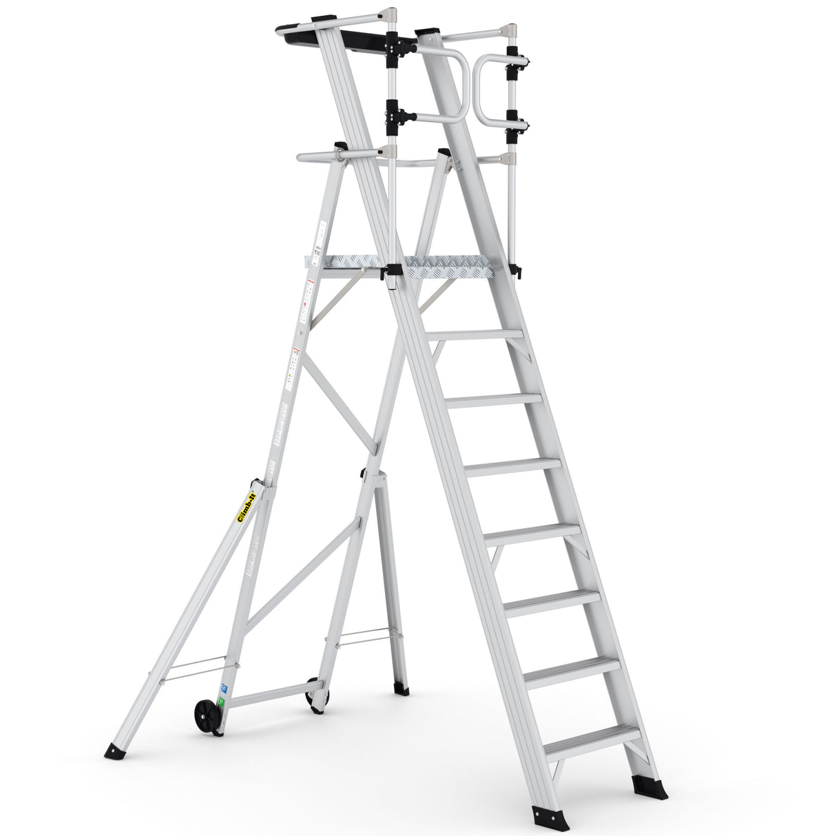 Large Platform Folding Steps with Safety Gates
