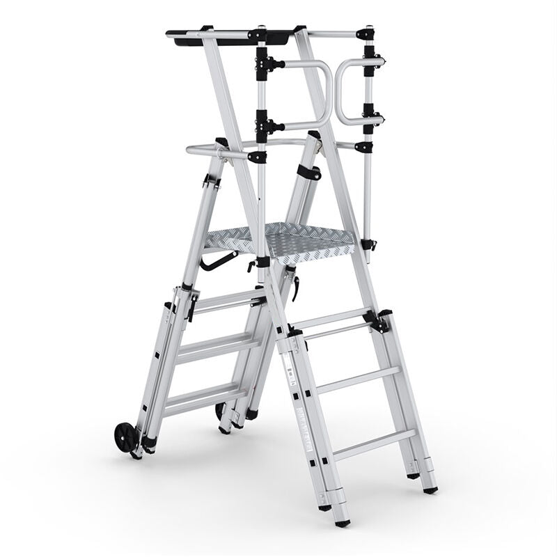 Folding Telescopic Large Platform Step with Safety Gates