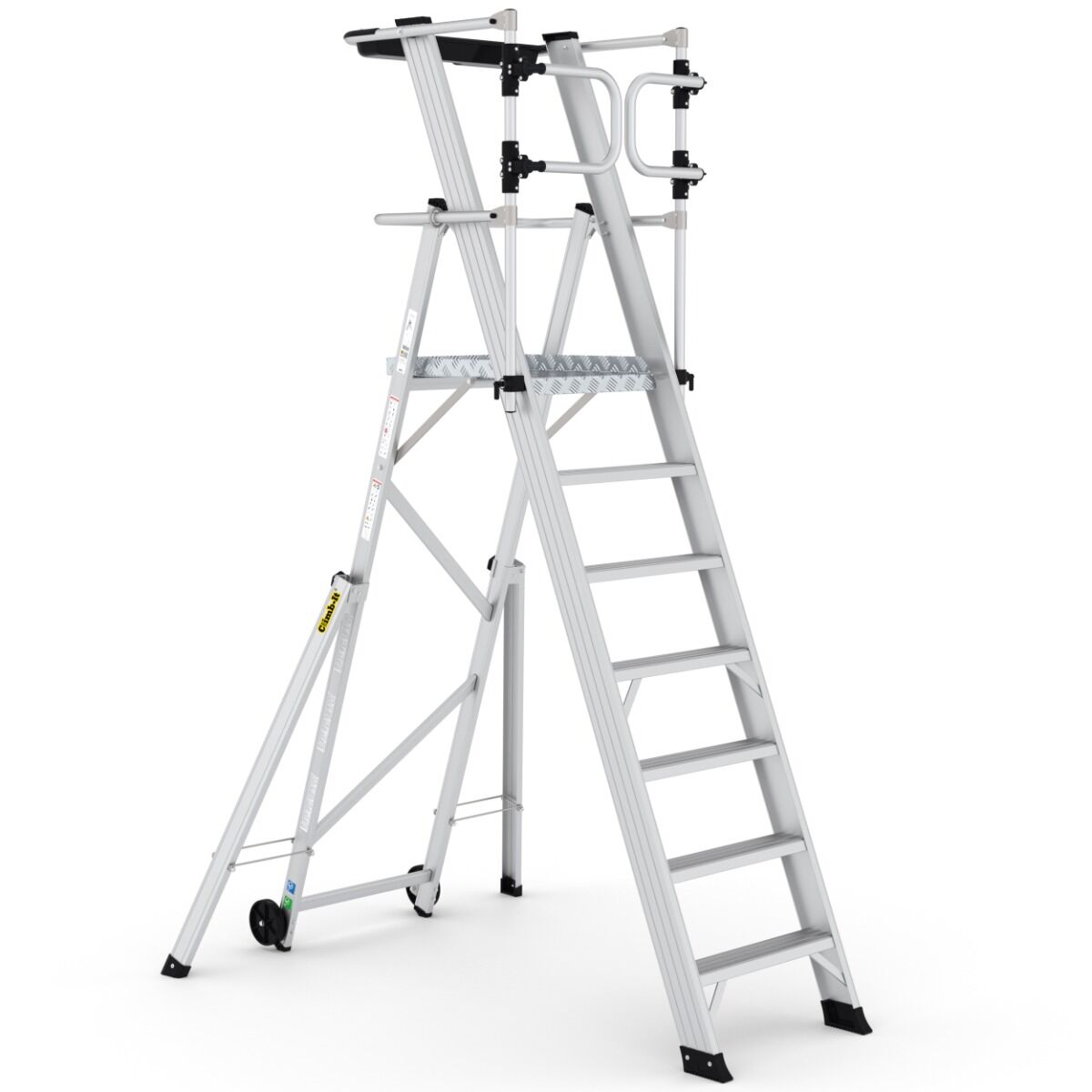 Large Platform Folding Steps with Safety Gates