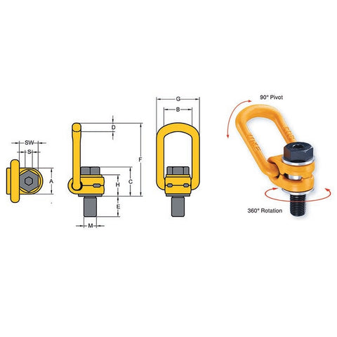 YOKE Type 211 Swivel Hoist Ring