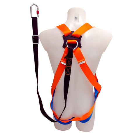 ARESTA Basic Kit - Single Point Harness with Standard Buckles, 1.5m Adj Webbing Lanyard & Pump Bag