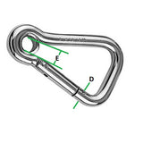 Asymmetric Carbine Hook with Eyelet ¦ Stainless Steel