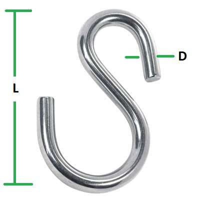 Asymmetric 'S' Hook ¦ Stainless Steel