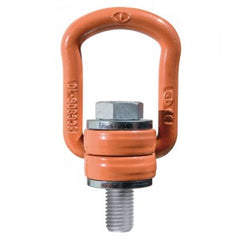 Grade 100 swivel lifting eyebolt with racket, coral painted finish