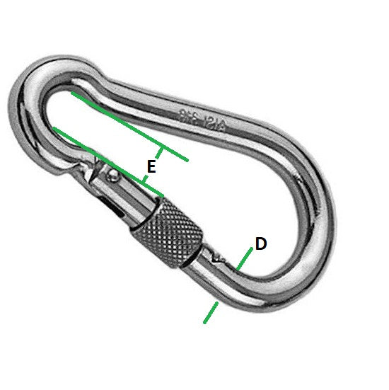 Carbine Hook with Screwgate ¦ Stainless Steel