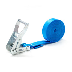blue 35mm wide endless ratchet strap with handle