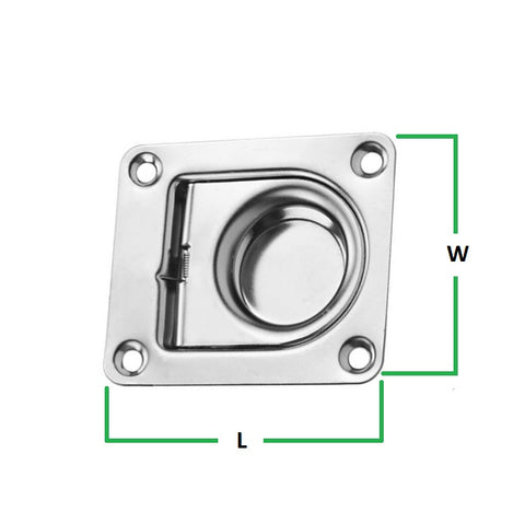 Flush Lifting Pull with Spring ¦ Stainless Steel