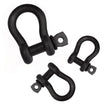 Black theatrical bow shackle, green pin.