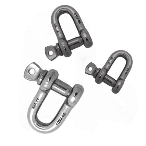 Load Rated Screw Pin DEE Shackle ¦ Stainless Steel